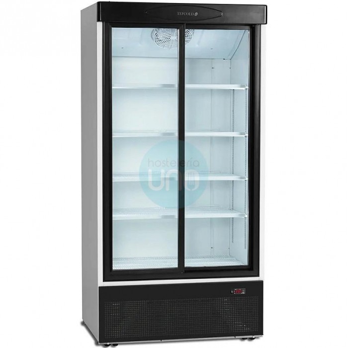 Armario Expositor Refrigerado, 1 Metro Ancho, Puertas Correderas Cristal, Fondo 74 cm, 700 Litros, TEFCOLD