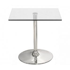 Mesa bernie 60c, cromada, cristal templado 60 x 60 cms