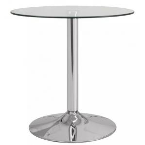 Mesa bernie 60r, cromada, cristal templado 60 cms diámetro