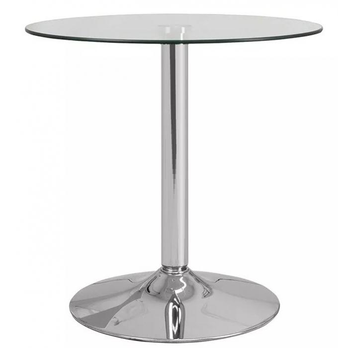 Mesa bernie 60r, cromada, cristal templado 60 cms diámetro Mesa bernie 60r, cromada, cristal templado 60 cms diámetro
