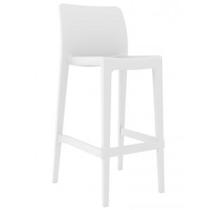 4 Taburetes litoral, apilable, polipropileno blanco - 4 unidades