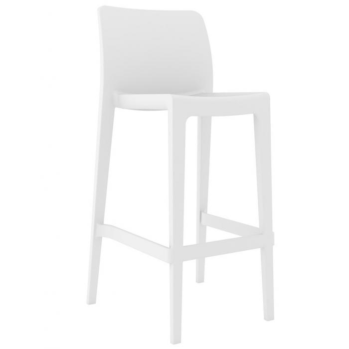 4 Taburetes litoral, apilable, polipropileno blanco - 4 unidades 4 Taburetes litoral, apilable, polipropileno blanco - 4 unidades