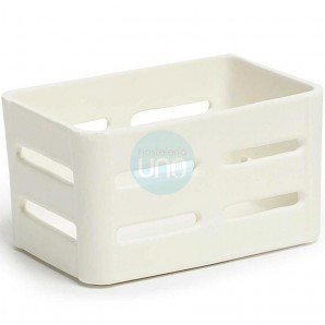 12 Mini Cajas Rectangulares, 12x8x7 cm, Porcelana Blanca, Ranuras Laterales, Comas - 12 unidades
