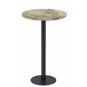 Mesa alta bombay, negra, base de 110 cms y tapa de 60 cms. color a elegir, tableros de 60 cms: werzalit sm - marble almeria 209