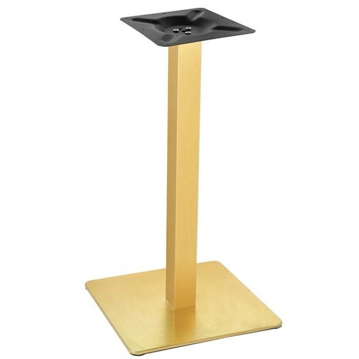 2 Bases de mesa trocadero 72do, acero inoxidable, dorada, base de acero de 8 mm. 45 x 45 cms, altura 72 cms - 2 unidades
