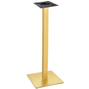 2 Bases de mesa trocadero 110do, alta, acero inoxidable, dorada, base de acero de 8 mm. 45 x 45 cms, altura 110 cms - 2 unidades