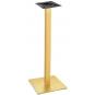 2 Bases de mesa trocadero 110do, alta, acero inoxidable, dorada, base de acero de 8 mm. 45 x 45 cms, altura 110 cms - 2 unidades