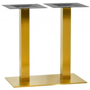 2 Bases de mesa trocadero rt72do, acero inoxidable, dorada, base de acero de 8 mm. 70 x 40 cms, altura 72 cms - 2 unidades