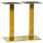 2 Bases de mesa trocadero rt72do, acero inoxidable, dorada, base de acero de 8 mm. 70 x 40 cms, altura 72 cms - 2 unidades