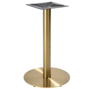 2 Bases de mesa bombay 72do, acero inoxidable, dorada, base de acero de 8 mm. 45 cms de diámetro, altura 72 cms - 2 unidades