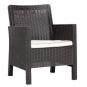 2 Sillones adriatico, polipropileno marrón chocolate, cojín beige - 2 unidades