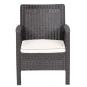 2 Sillones adriatico, polipropileno marrón chocolate, cojín beige - 2 unidades