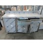 Mesa inoxidable 1,5 Metros Ancho, 3 Puertas, 2 Cajones, Peto Trasero, Ruedas, Soporte Rediuos, Bombona, MT15603/PE
