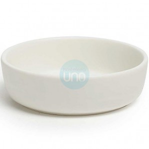 12 Mini Tarrinas Platos Redondos, Ø 8 cm, Porcelana Blanca, Altura 2,5 cm, Comas - 12 unidades