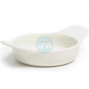 12 Mini Cazuelas Redondas, Ø 9 cm, Porcelana Blanca, Altura 2,5 cm, Comas - 12 unidades