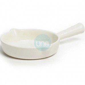12 Mini Sartenes, Ø 9 cm, Porcelana Blanca, Altura 2,2 cm, Comas - 12 unidades
