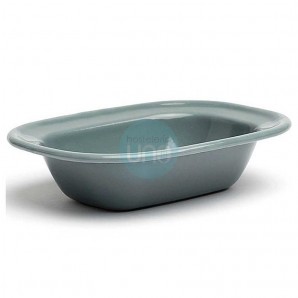 Cuenco Bol Rectangular 18x13x3,5 cm, Hierro Esmaltado Gris, Comas