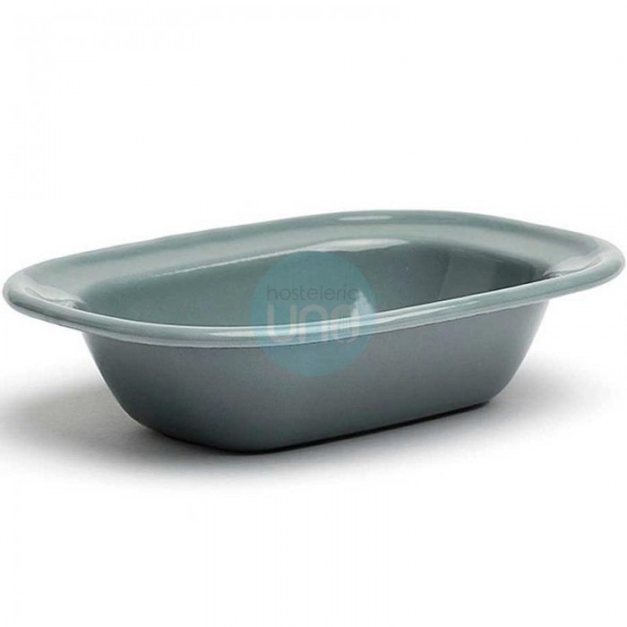 Cuenco Bol Rectangular 20x14x4 cm, Hierro Esmaltado Gris, Comas Cuenco Bol Rectangular 20x14x4 cm, Hierro Esmaltado Gris, Comas