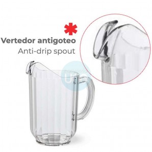 Jarra de Policarbonato, 1 Litro, Diámetro Ø 11 cm, Altura 18 cm, Comas