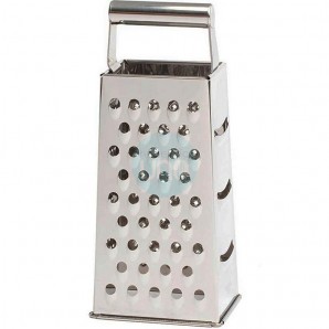 Rallador 4 Caras: Gruso, Fino, Medio, Rebanador. Altura 24 cm, Acero inoxidable, Comas