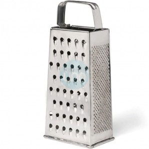 Rallador 4 Caras: Gruso, Fino, Medio, Rebanador. Altura 21 cm, Acero inoxidable, Comas