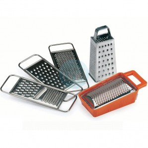 Rallador 4 Caras: Gruso, Fino, Medio, Rebanador. Altura 21 cm, Acero inoxidable, Comas