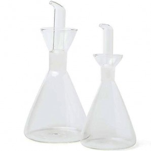 24 Packs Botellas Aceitera Vinagrera Cónica, Antigoteo, Grandes, 50 cl, Cristal de Borosilicato, Comas - 24 unidades