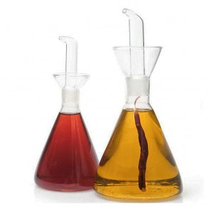 36 Packs Botellas Aceitera Vinagrera Cónica, Antigoteo, 25 cl, Cristal de Borosilicato, Comas - 36 unidades