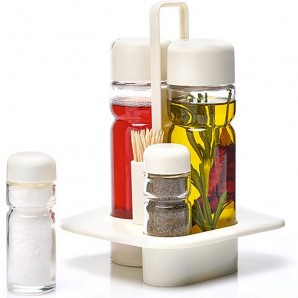 24 Packs Aceitera Vinagrera Salero Pimentero, Material PVC, Comas - 24 unidades