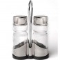 12 Packs Salero Pimentero, Cristal con Tapa en Acero inoxidable, Comas - 12 unidades