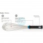 Batidor 8 Varillas, Longitud 30 cm, Varillas 17 cm, Mango Nylon, Acero inoxidable, Comas