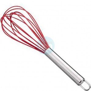 Batidor Varillas Silicona, Longitud 20 cm, Mango Acero inoxidable, Lacor