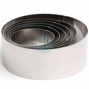 32 Moldes Aro Redondos Ø 7 cm, Acero inoxidable, Altura 4,5 cm, Comas - 32 unidades