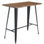 Mesa tol ek wood, alta, acero, madera, negra, 120x60 cms