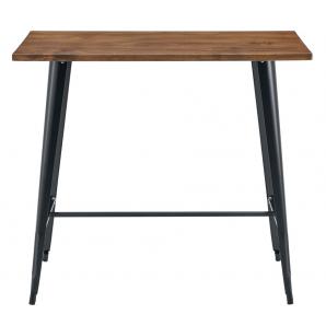Mesa tol ek wood, alta, acero, madera, negra, 120x60 cms