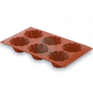 Molde para Hacer 6 Briochettes Rectos de Ø 8 cm, Silicona, Lacor