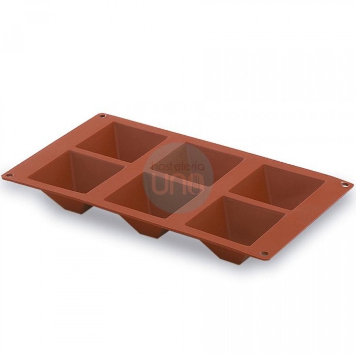 Molde para Hacer 6 Pirámides de 7x7 cm, Silicona, Lacor Molde para Hacer 6 Pirámides de 7x7 cm, Silicona, Lacor