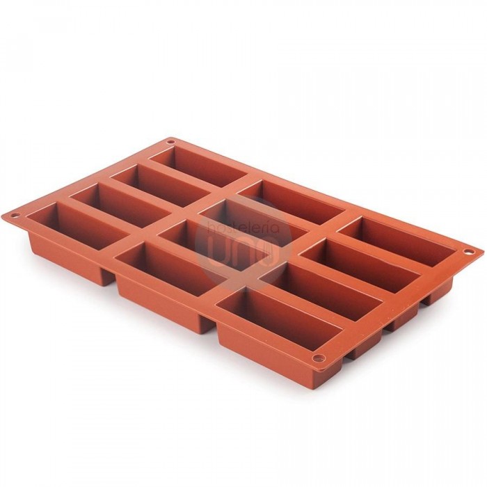 Molde para Hacer 12 Pasteles Rectángulos 8x3 cm, Silicona, Lacor Molde para Hacer 12 Pasteles Rectángulos 8x3 cm, Silicona, Lacor