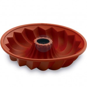 Molde Circular Rizado Ø 24 cm con Hueco Central, Silicona, Altura 6 cm, Roscón, Savarin Lacor