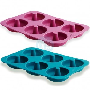 2 Moldes para Donuts y Galletas de Ø 7 cm, Silicona, Altura 2 cm, Lacor