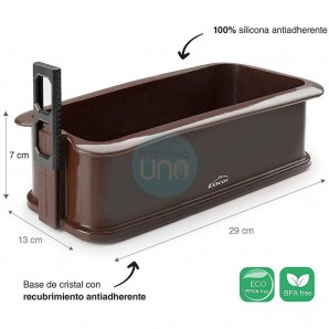 Molde Desmontable Rectangular de 29x13 cm, Silicona, Altura 7 cm, 1,5 Litros, Tartas, Pasteles, Bizcochos, Lacor