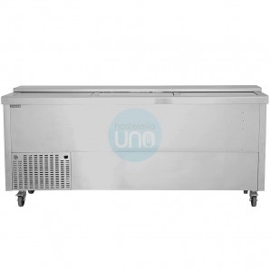 Botellero Refrigerado Acero inoxidable, 2 Metros, Fondo 57 cm, 3 Puertas, 615 Litros, con Ruedas, TEFCOLD