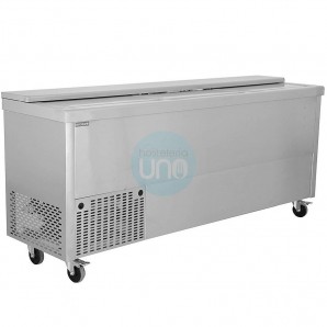 Botellero Refrigerado Acero inoxidable, 2 Metros, Fondo 57 cm, 3 Puertas, 615 Litros, con Ruedas, TEFCOLD