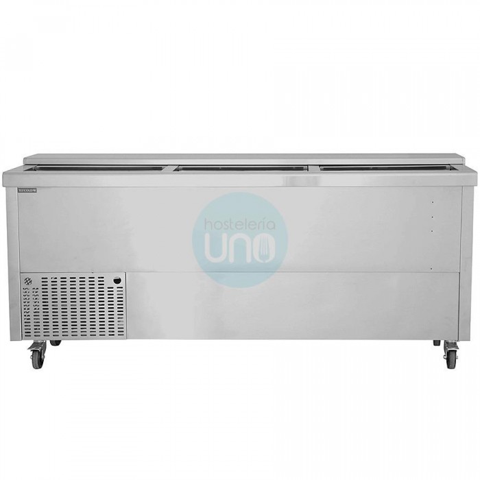 Botellero Refrigerado Acero inoxidable, 2 Metros, Fondo 57 cm, 3 Puertas, 615 Litros, con Ruedas, TEFCOLD Botellero Refrigerado Acero inoxidable, 2 Metros, Fondo 57 cm, 3 Puertas, 615 Litros, con Ruedas, TEFCOLD