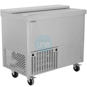Botellero Refrigerado Acero inoxidable, 1 Metro, Fondo 57 cm, 1 Puerta, 270 Litros, con Ruedas, TEFCOLD