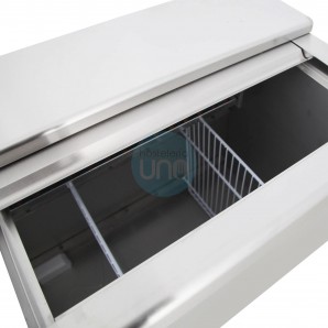 Botellero Refrigerado Acero inoxidable, 1 Metro, Fondo 57 cm, 1 Puerta, 270 Litros, con Ruedas, TEFCOLD