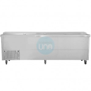 Botellero Refrigerado Acero inoxidable, 2,5 Metros, Fondo 57 cm, 4 Puertas, 790 Litros, con Ruedas, TEFCOLD