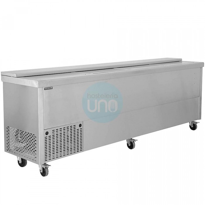 Botellero Refrigerado Acero inoxidable, 2,5 Metros, Fondo 57 cm, 4 Puertas, 790 Litros, con Ruedas, TEFCOLD Botellero Refrigerado Acero inoxidable, 2,5 Metros, Fondo 57 cm, 4 Puertas, 790 Litros, con Ruedas, TEFCOLD