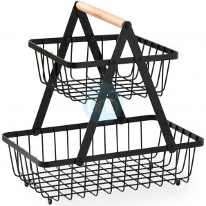 Frutero Doble Altura, Metal Acabado Negro Mate, Dual SQ Lacor