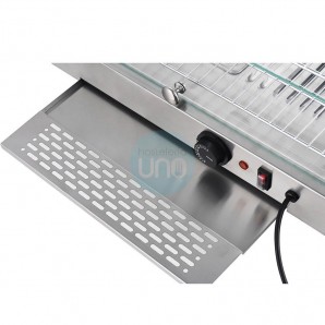 Vitrina Caliente, Frontal Vidrio Curvado, 2 Rejillas, 60 cm Ancho, 45 Litros, Lacor